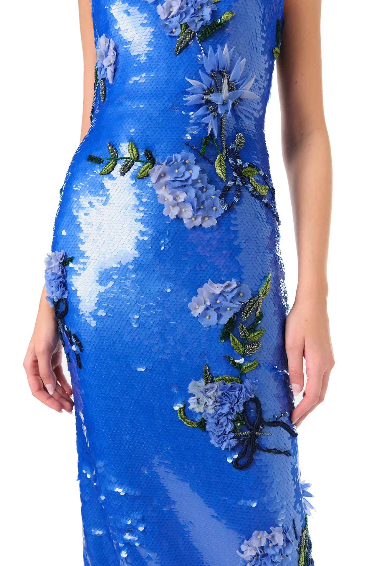 Floral Embroidered Sequin Gown - Image 4