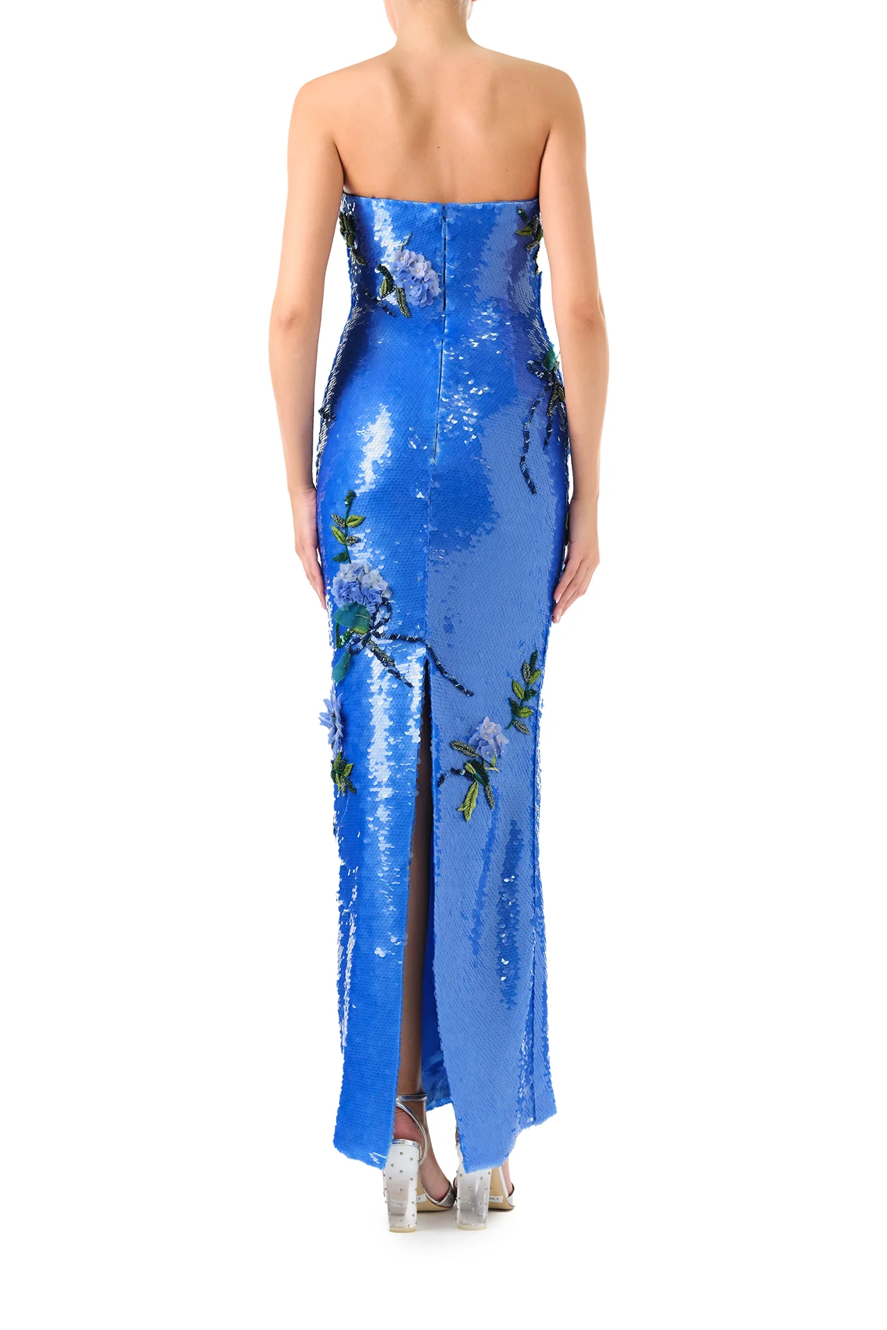 Floral Embroidered Sequin Gown - Image 6