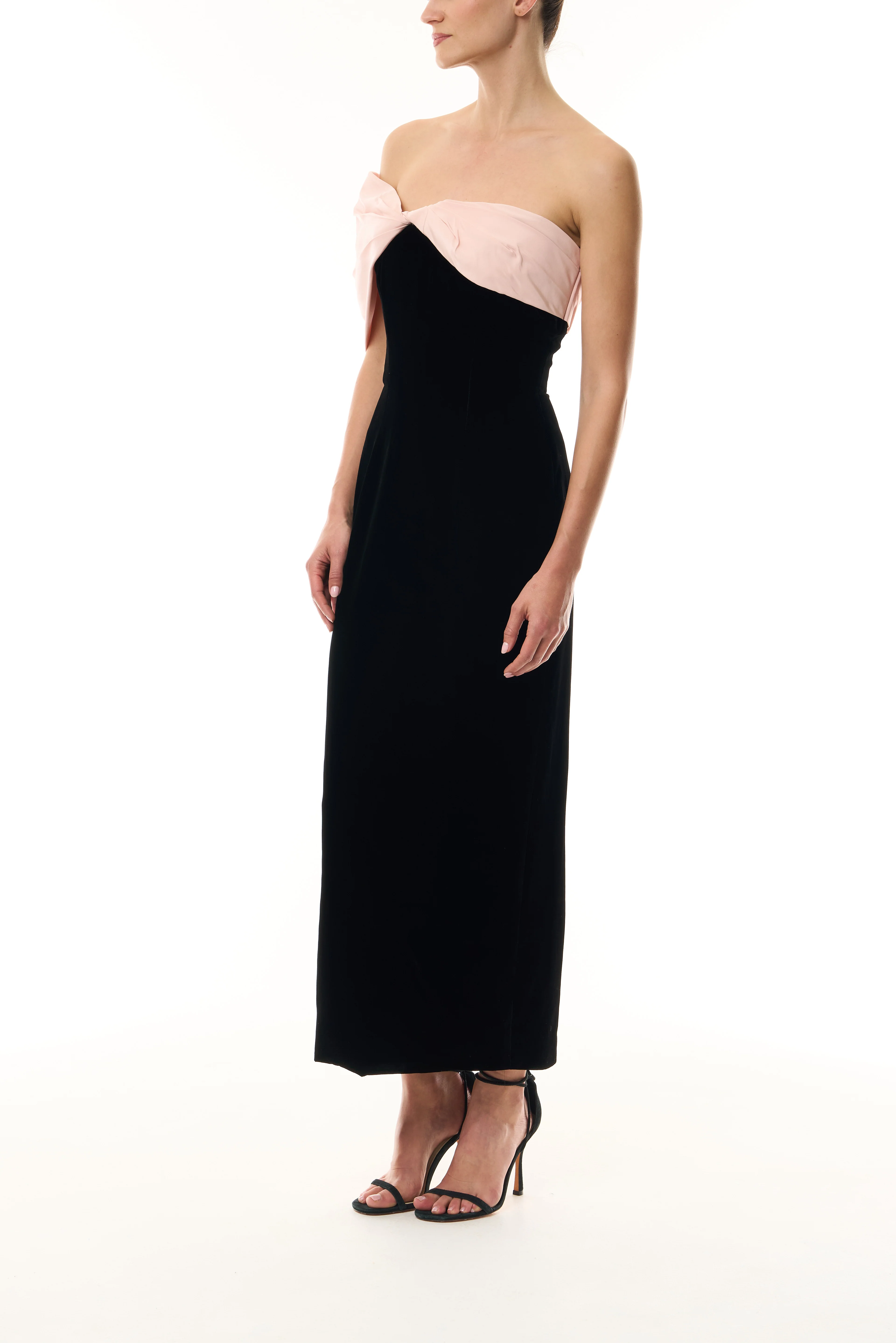 Velvet Off The Shoulder Sheath - Image 4