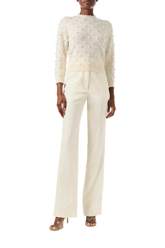 Creme Pearl Cashmere Sweater - Image 3