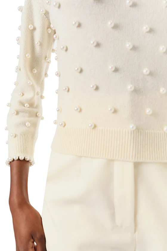 Creme Pearl Cashmere Sweater - Image 6