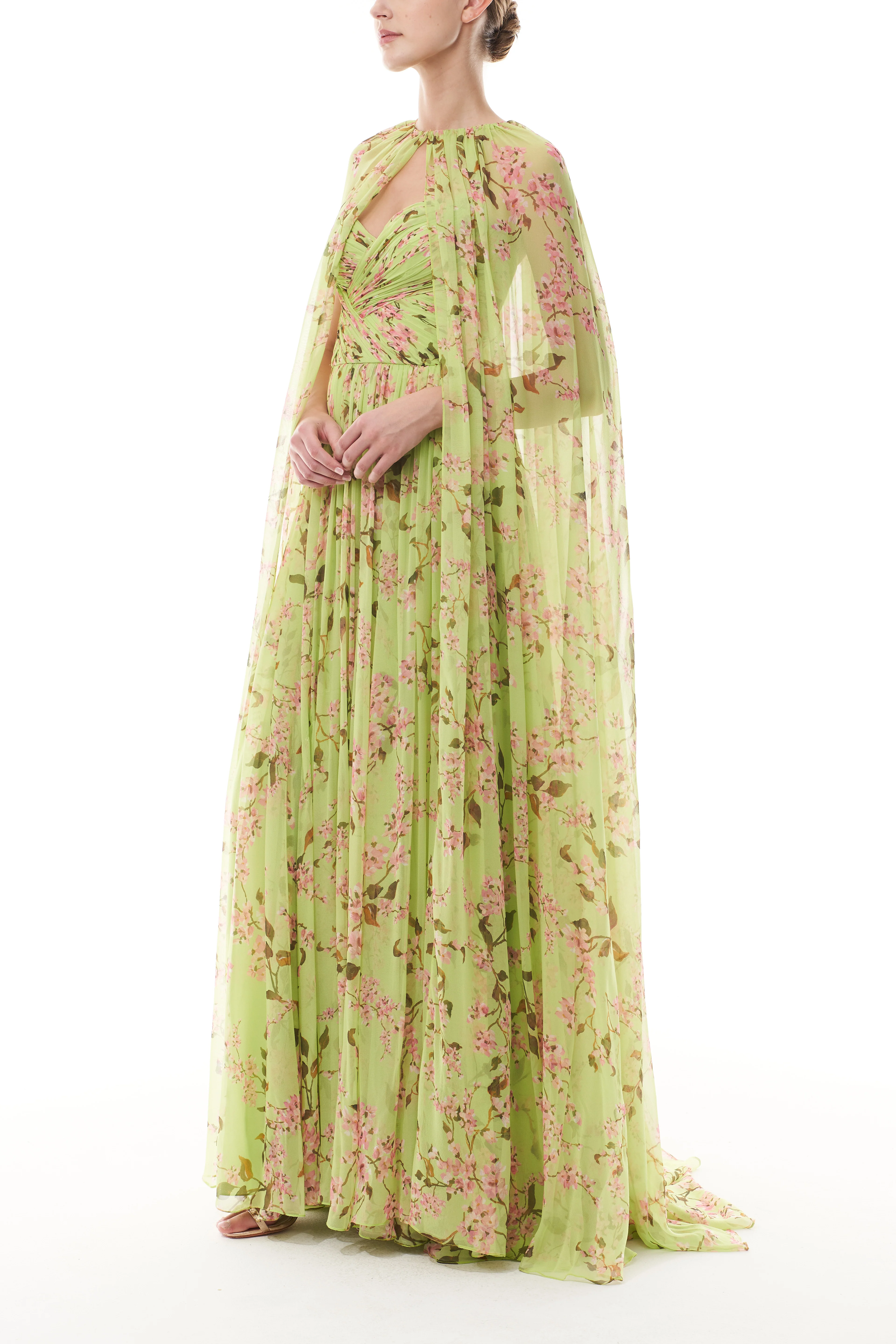 Floor Length Celadon Cape - Image 3