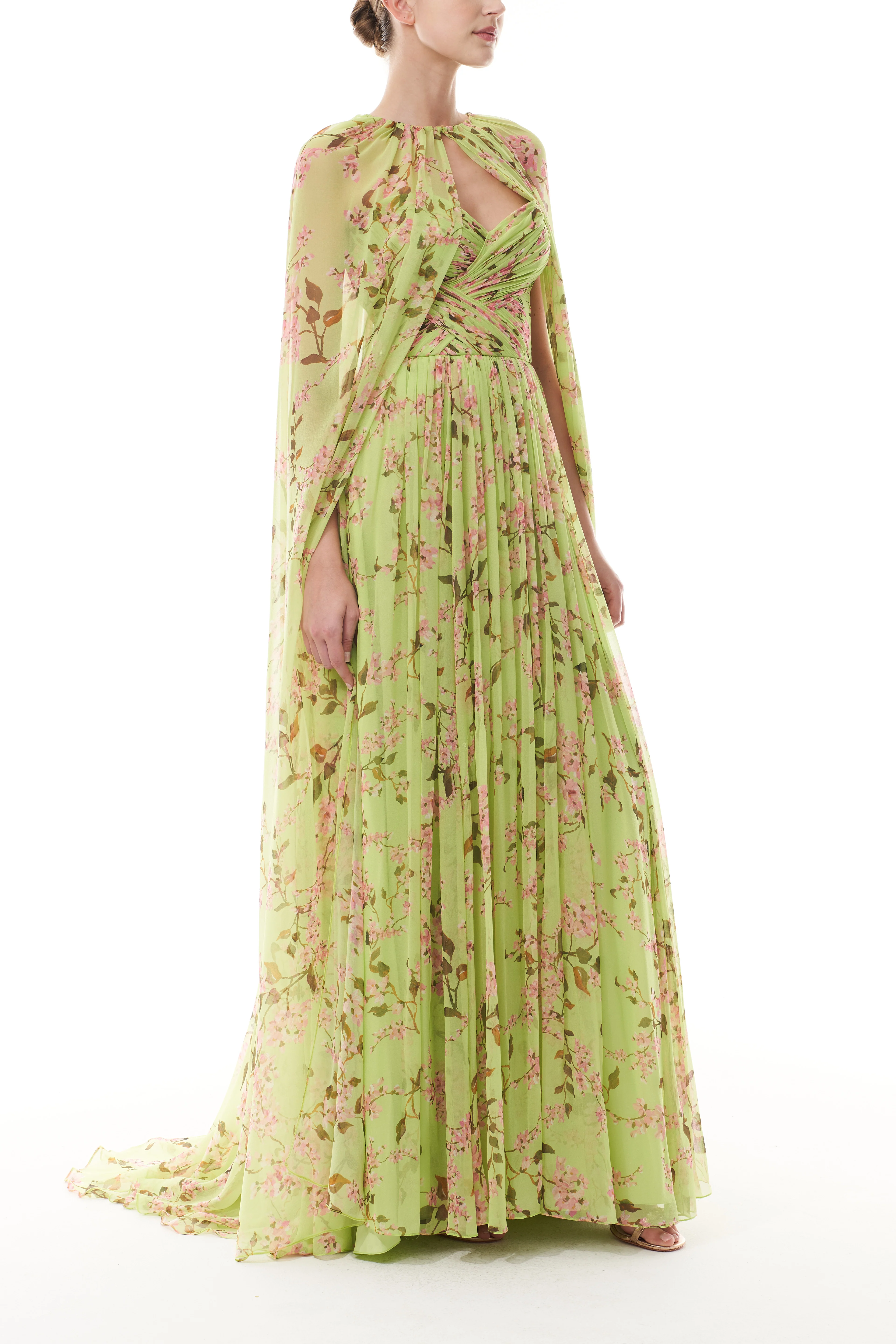 Floor Length Celadon Cape - Image 4
