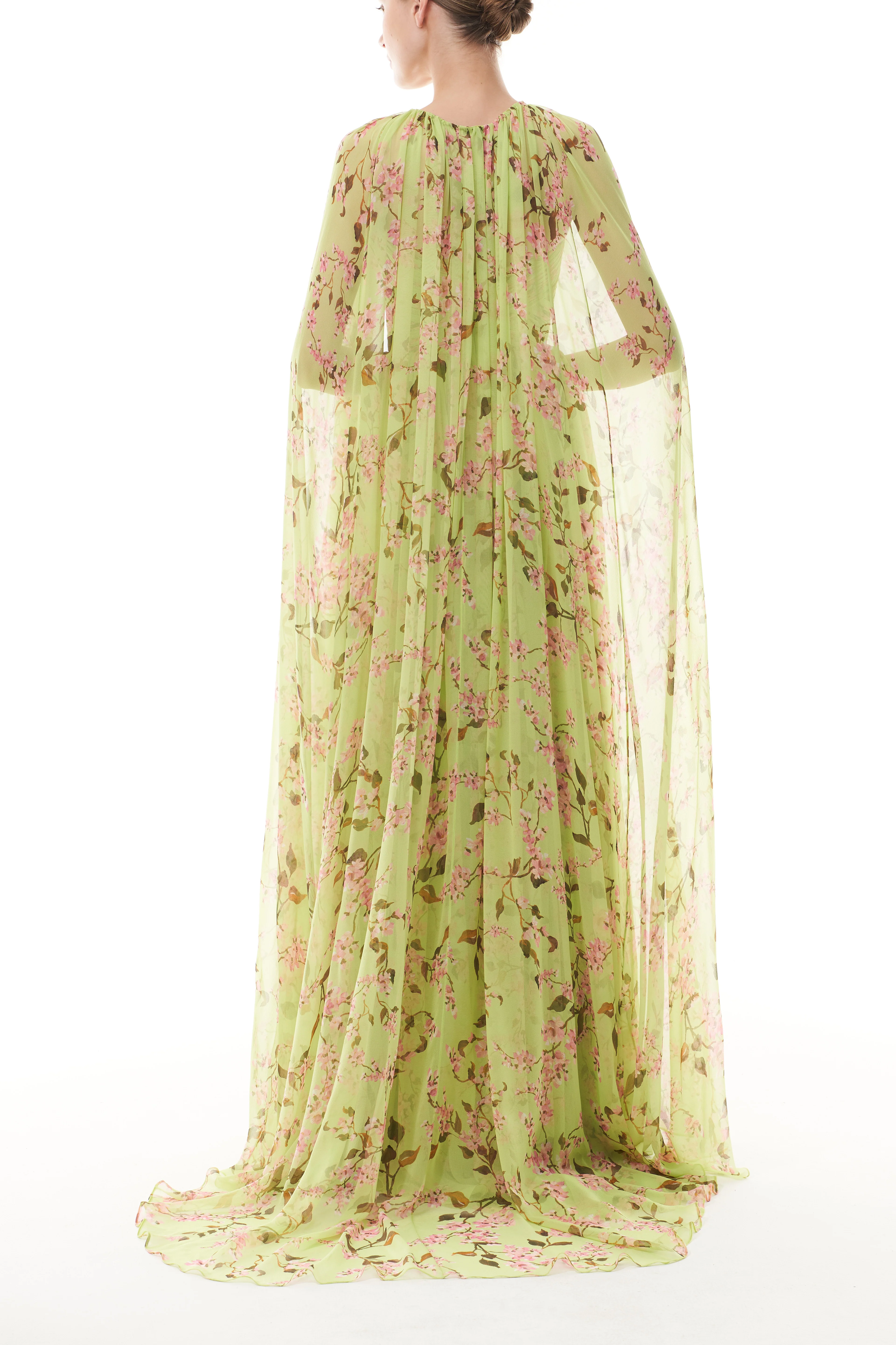 Floor Length Celadon Cape - Image 5