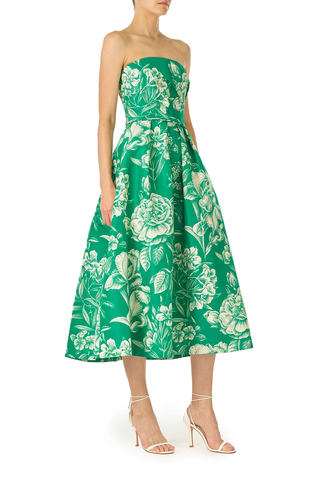 Floral Toile Strapless Dress - Image 5
