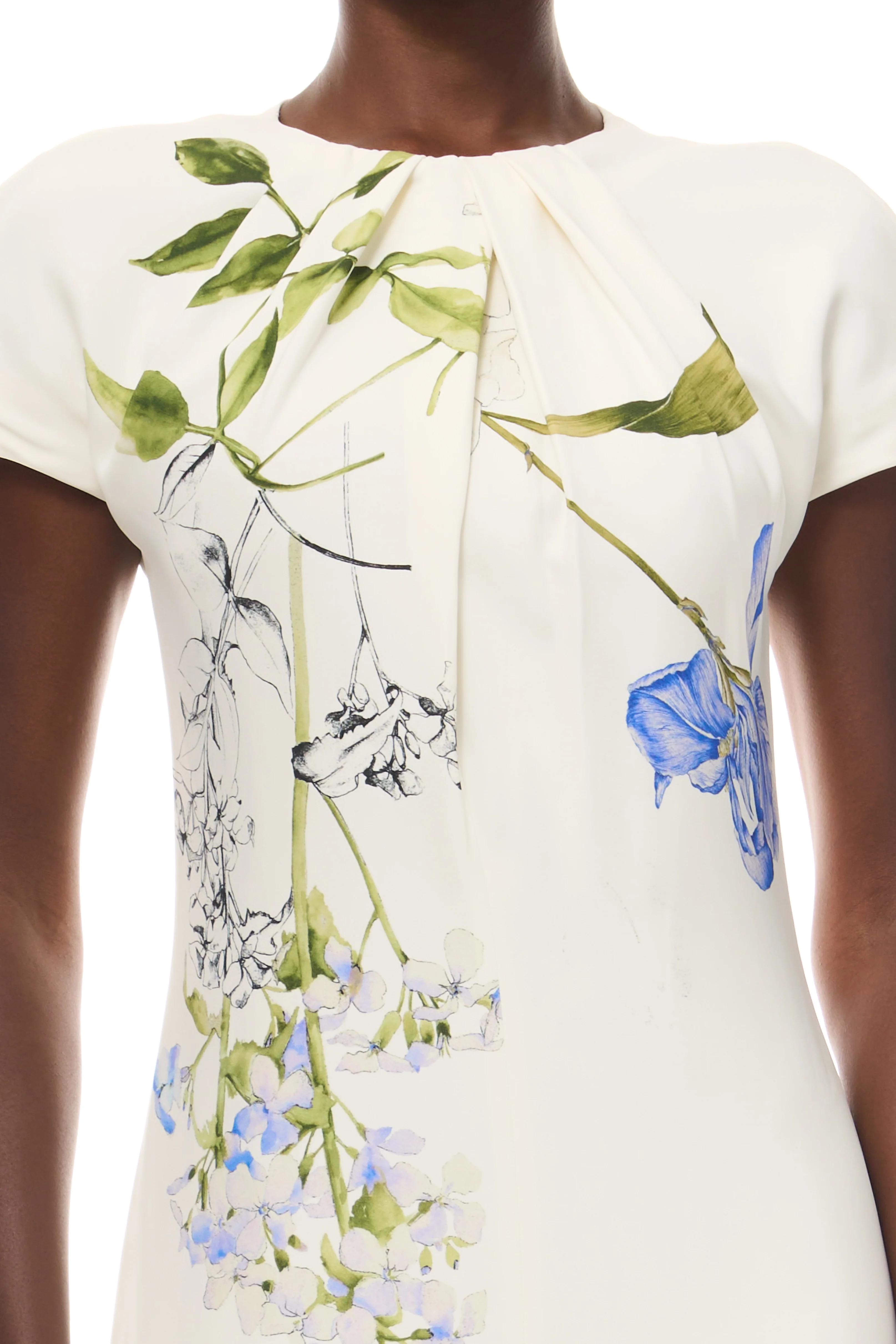 Floral Crepe Cap Sleeve Dress - Image 3