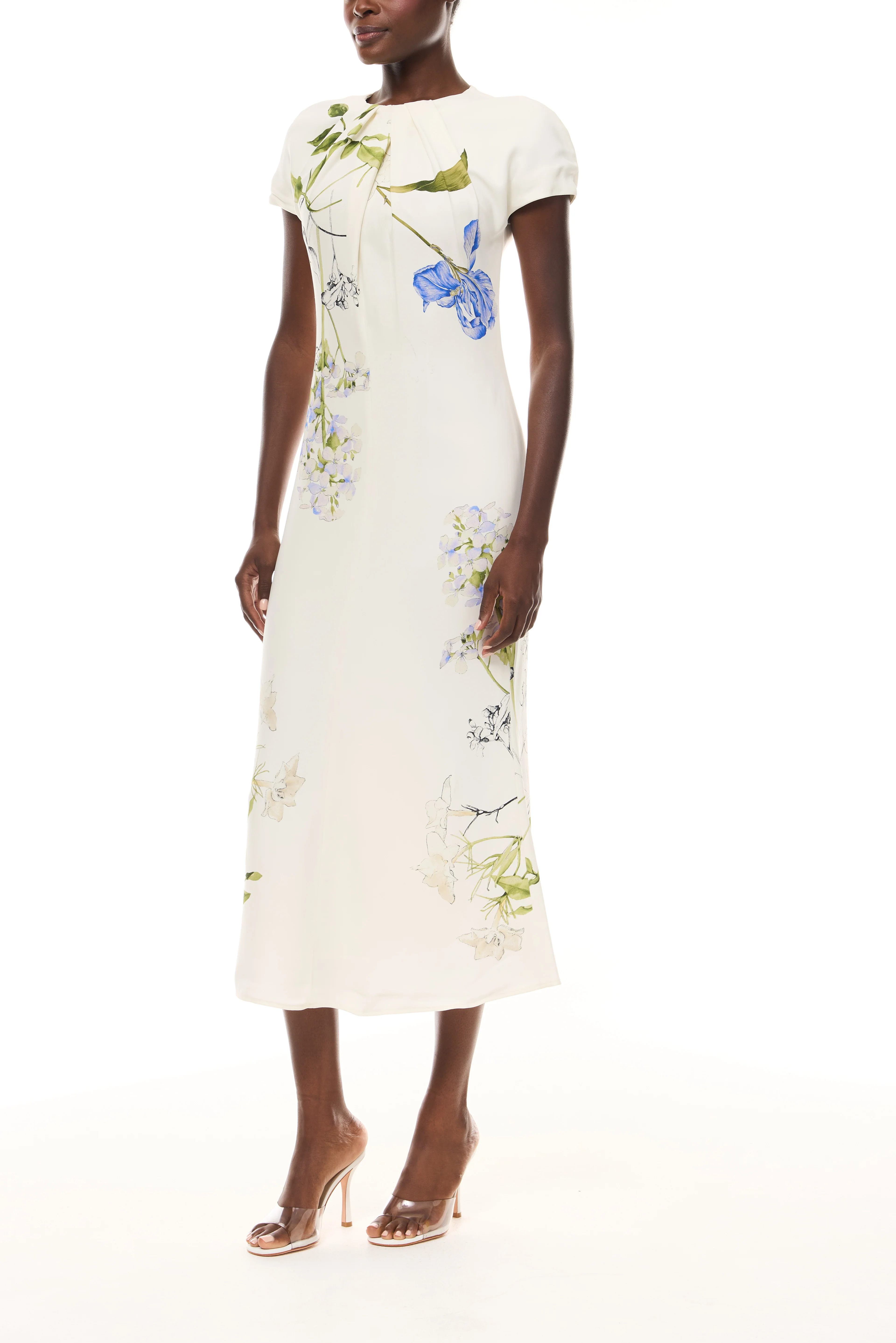 Floral Crepe Cap Sleeve Dress - Image 4