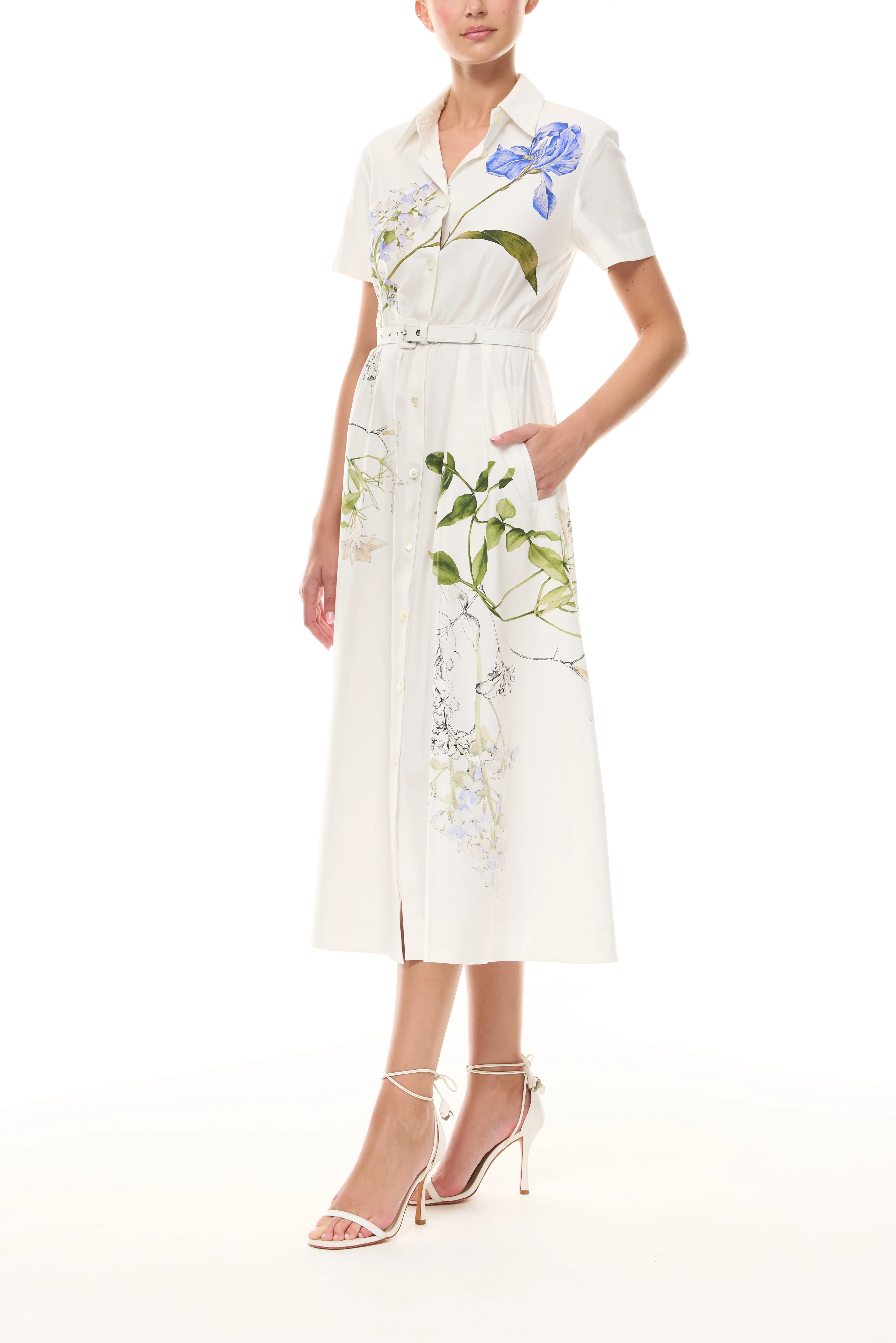 Iris Printed Poplin Day Dress - Image 3