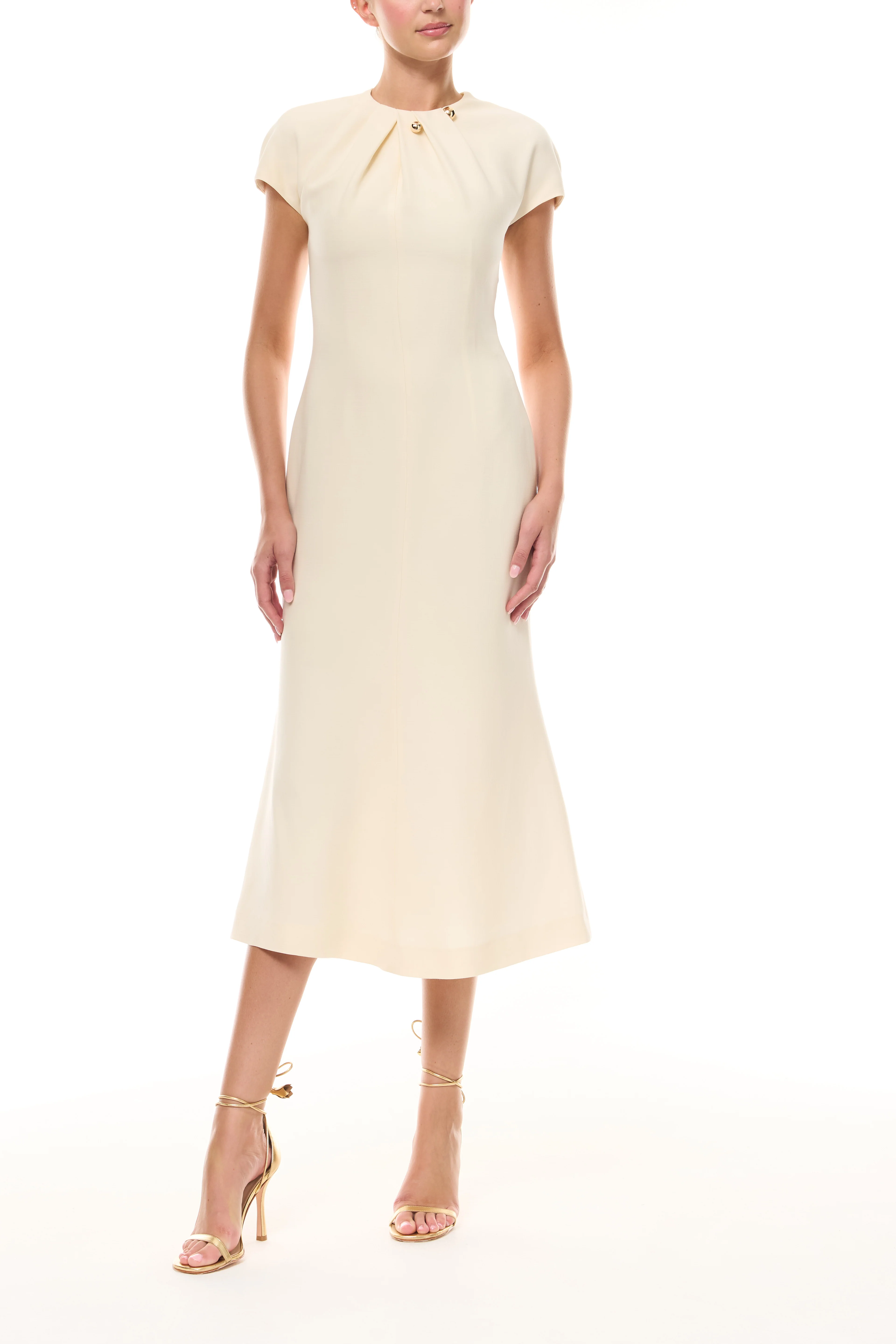Ivory Gold Ball Dress - Image 3