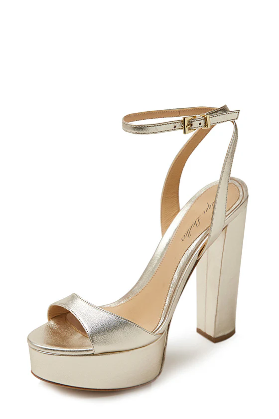 Khloe Leather Platform Platina - Image 2