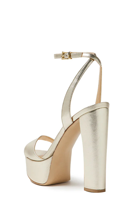Khloe Leather Platform Platina - Image 3