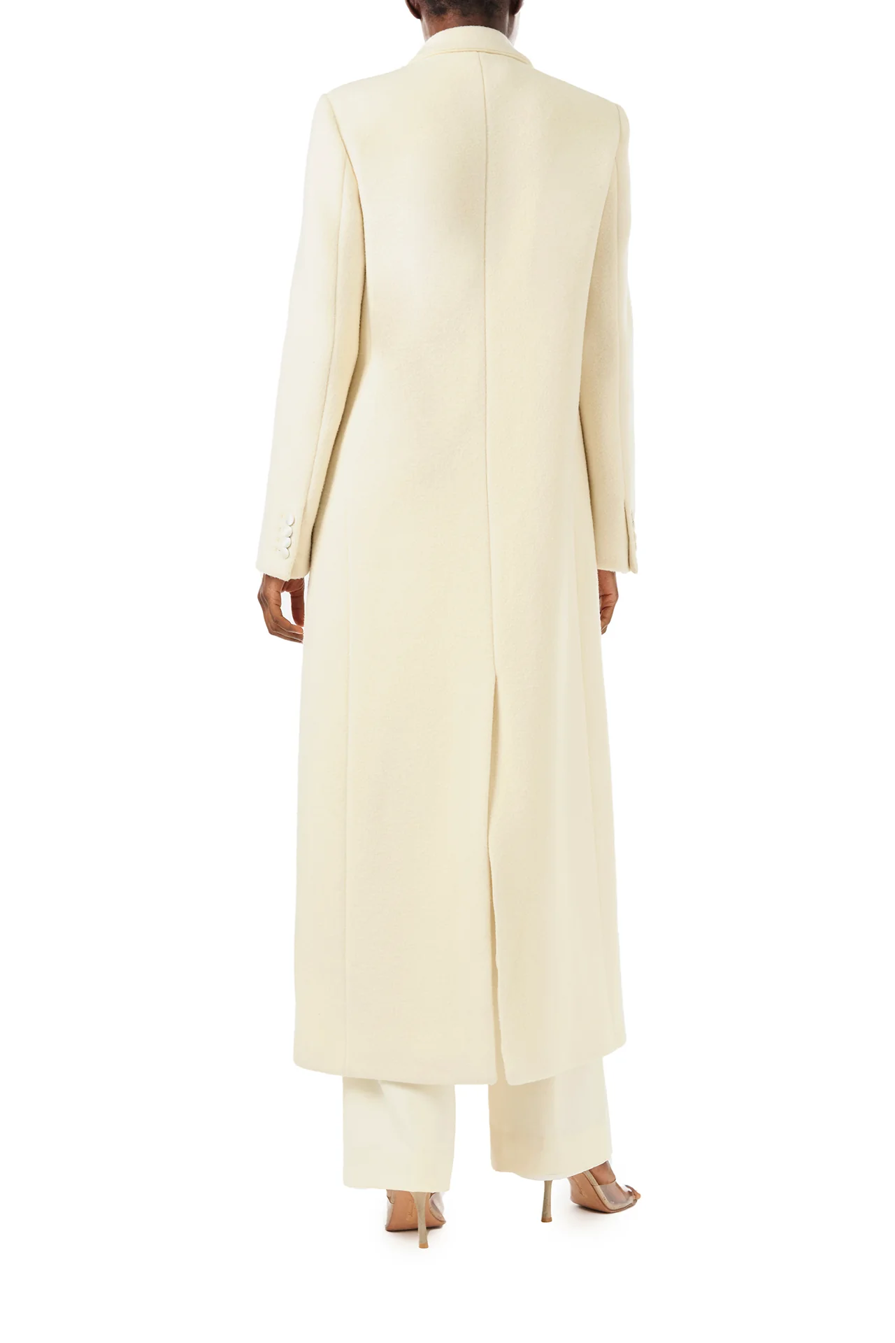 Long Creme Wool Coat - Image 5