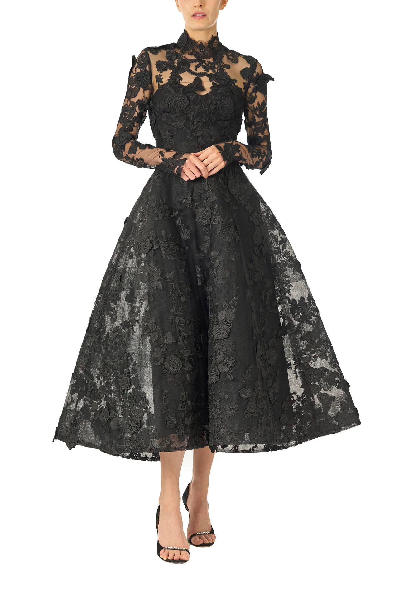Long Sleeve Noir Lace Jacket - Image 2