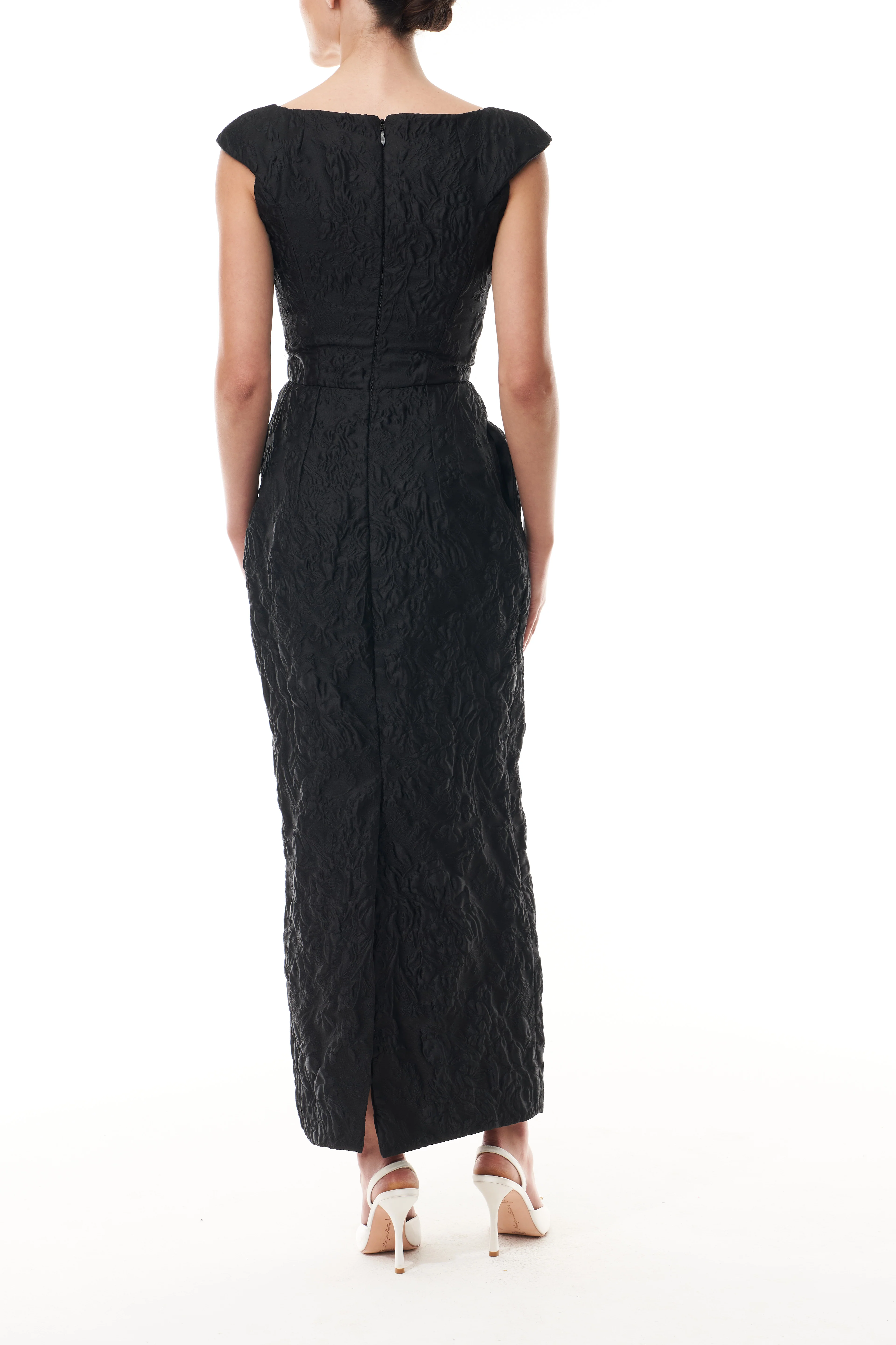 Jacquard V-Neck Column Dress - Image 5