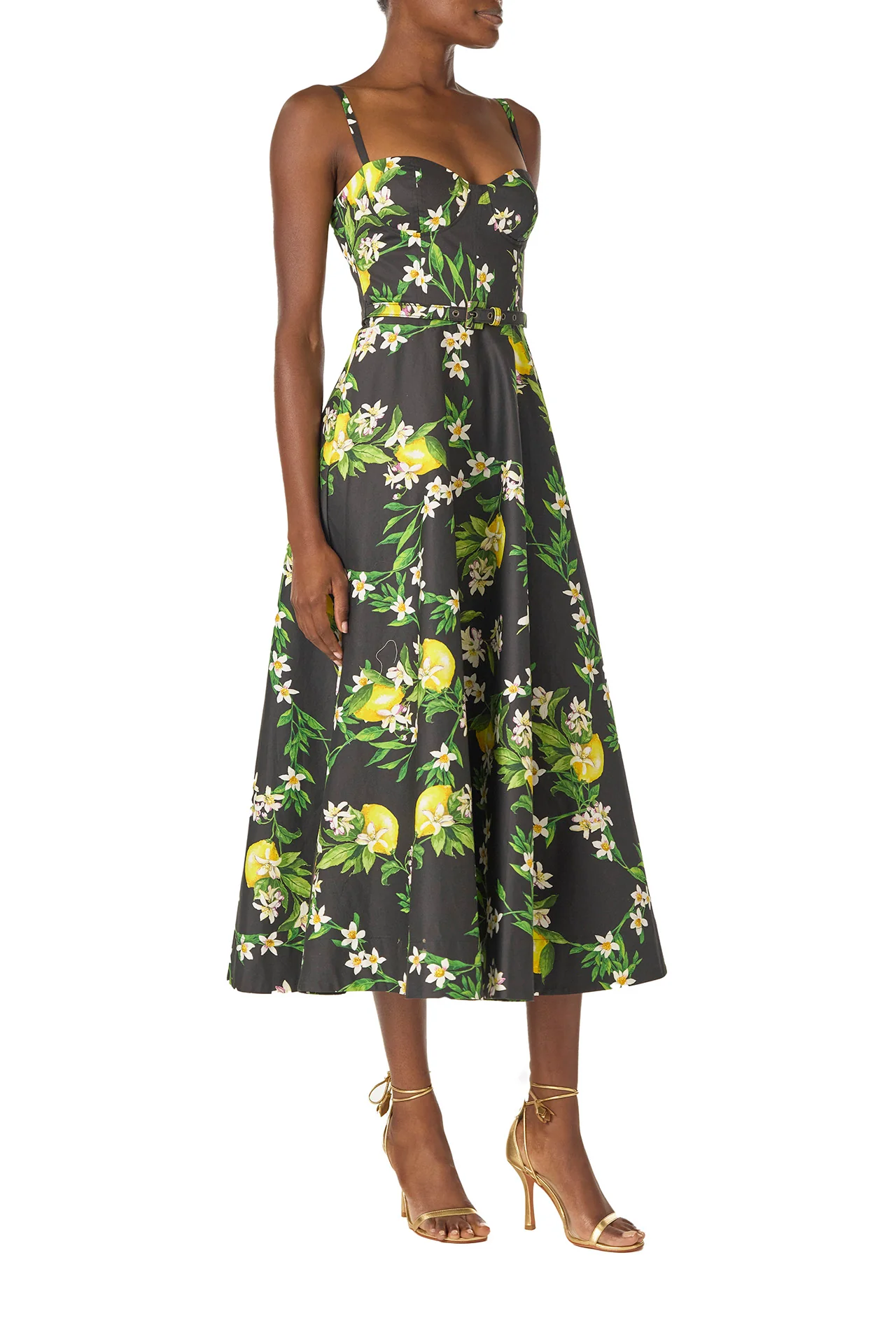 Noir Lemon Print Corseted Dress - Image 5