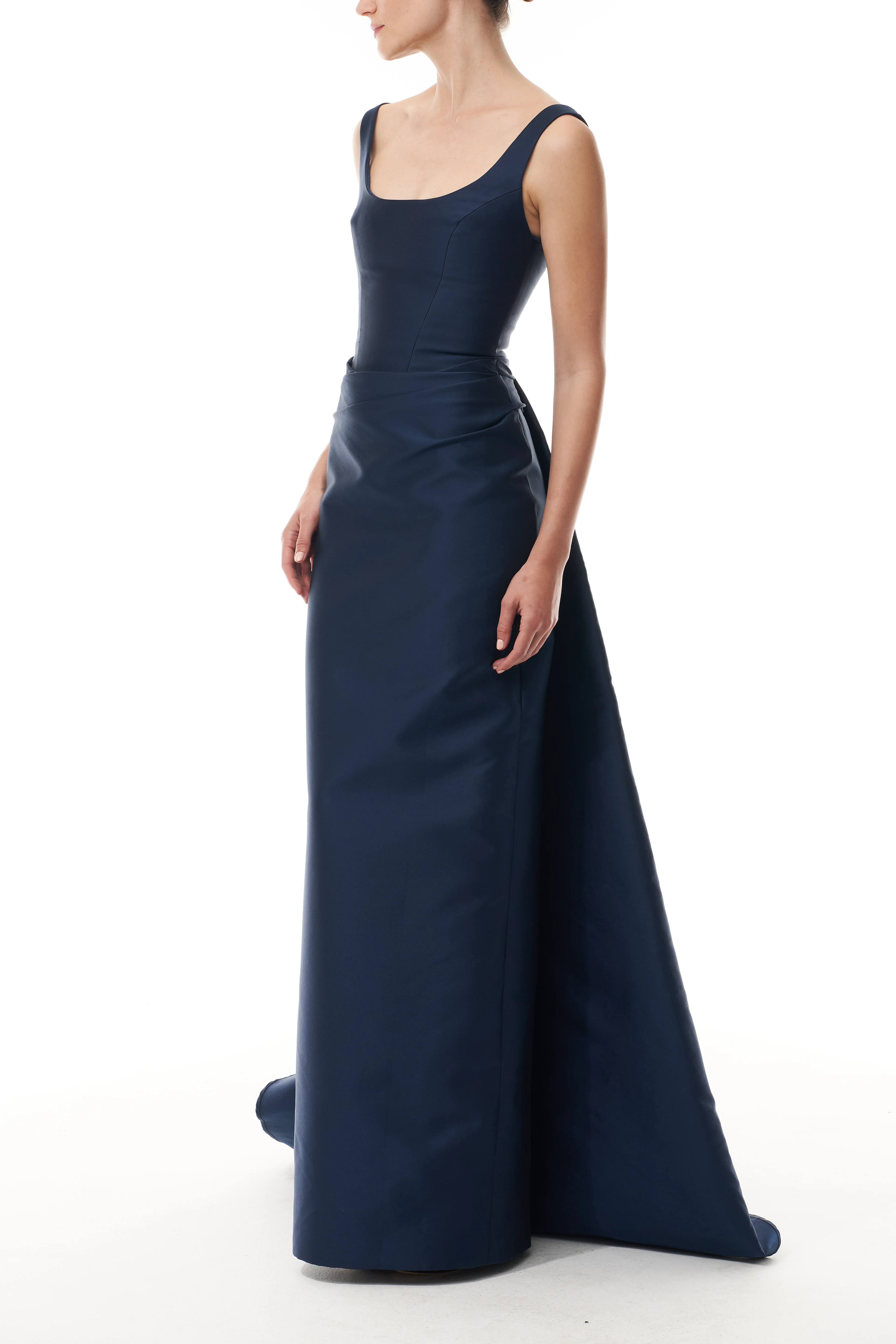 Ocean Mikado Draped Gown - Image 3