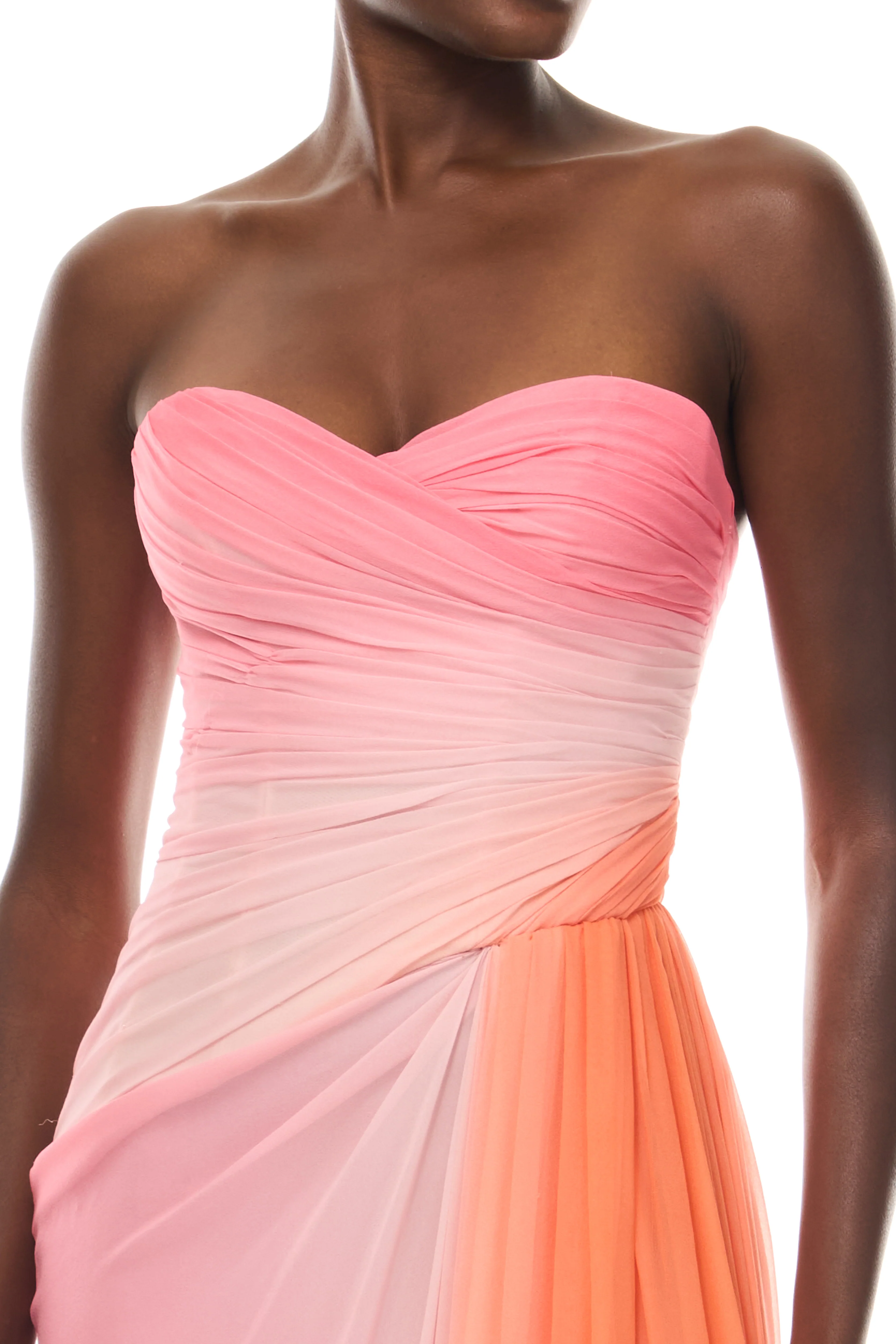 Ombre Chiffon Strapless Gown - Image 3