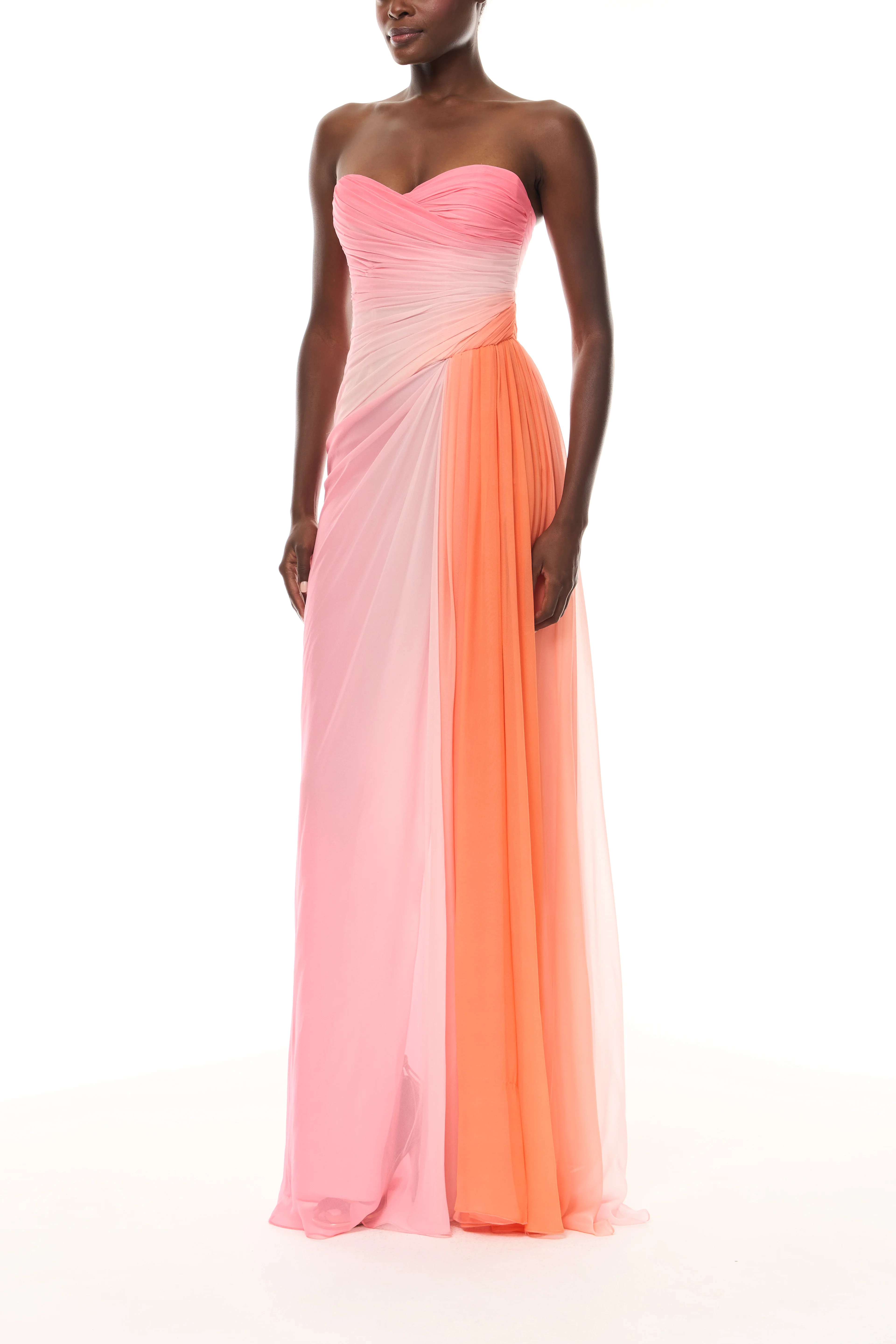 Ombre Chiffon Strapless Gown - Image 4