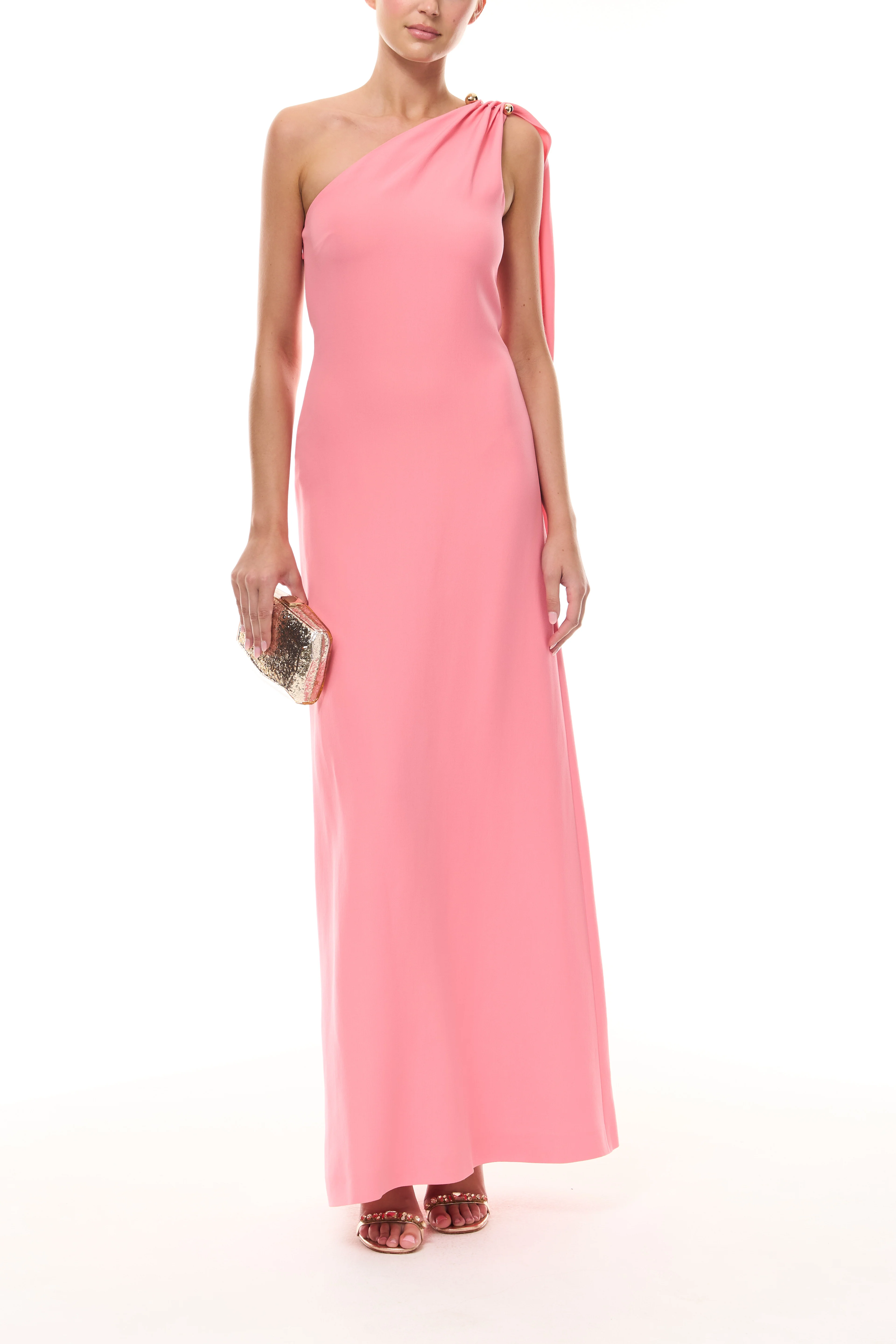 Plumeria One Shoulder Draped Gown - Image 3