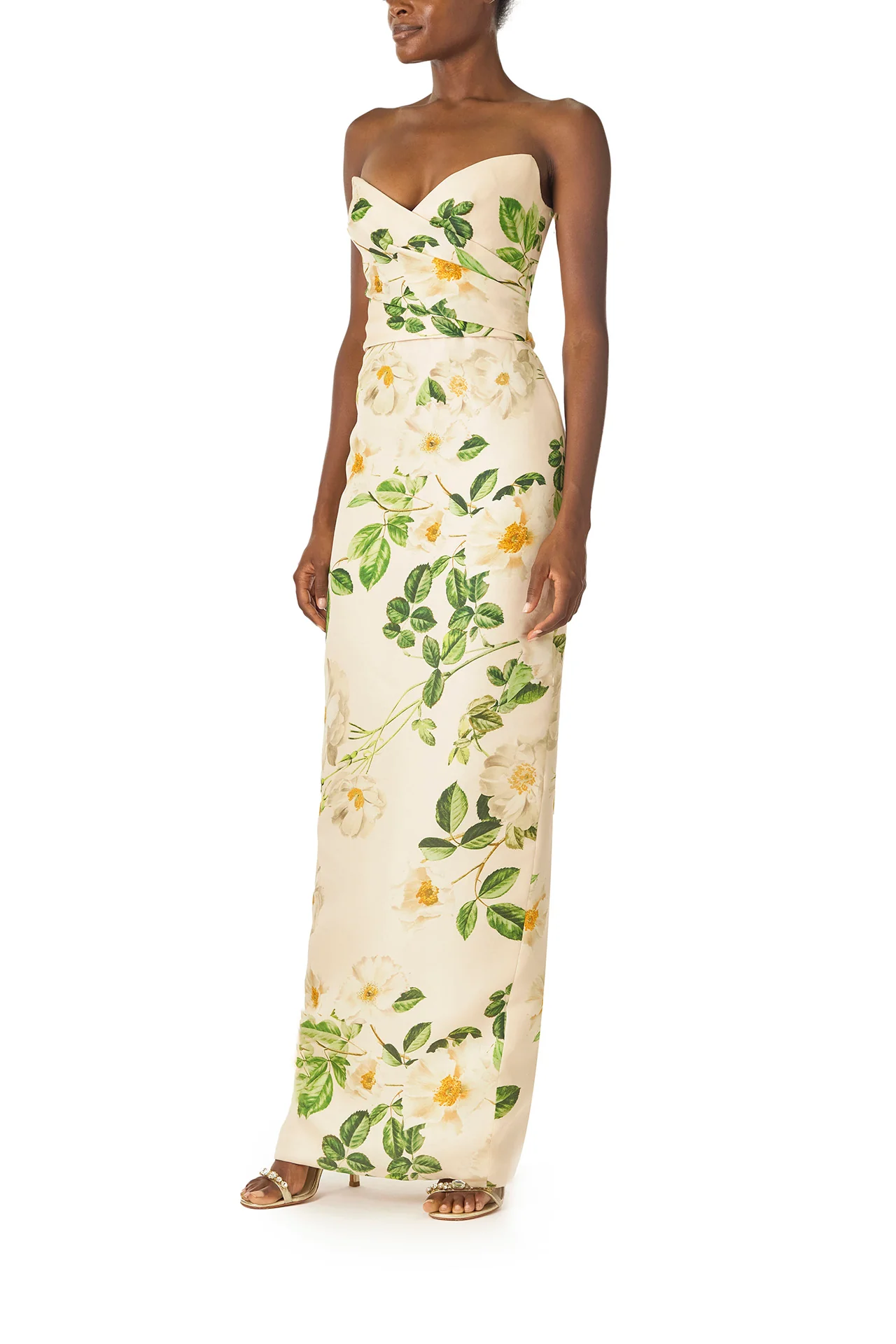 Rose Printed Column Gown - Image 3