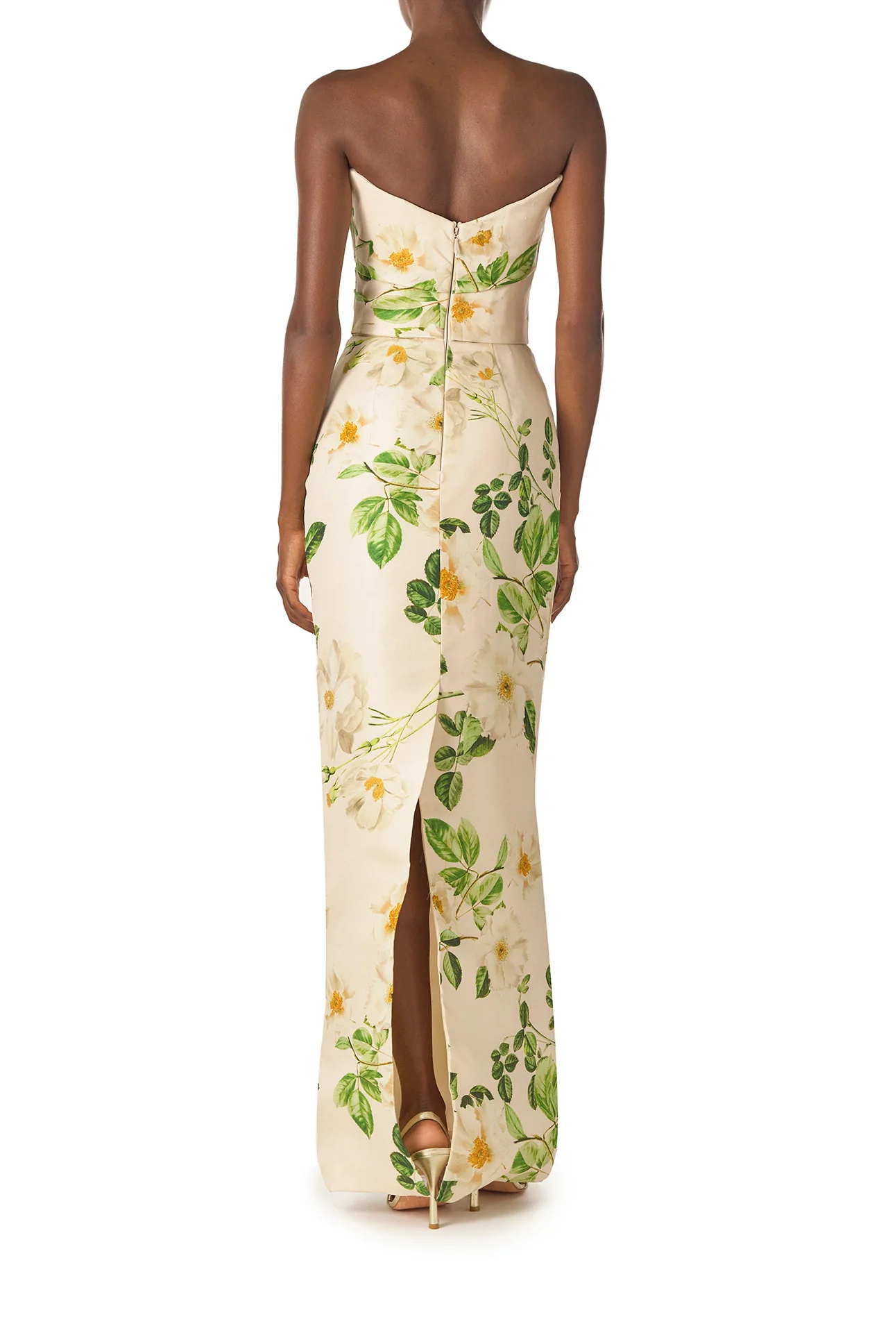 Rose Printed Column Gown - Image 6