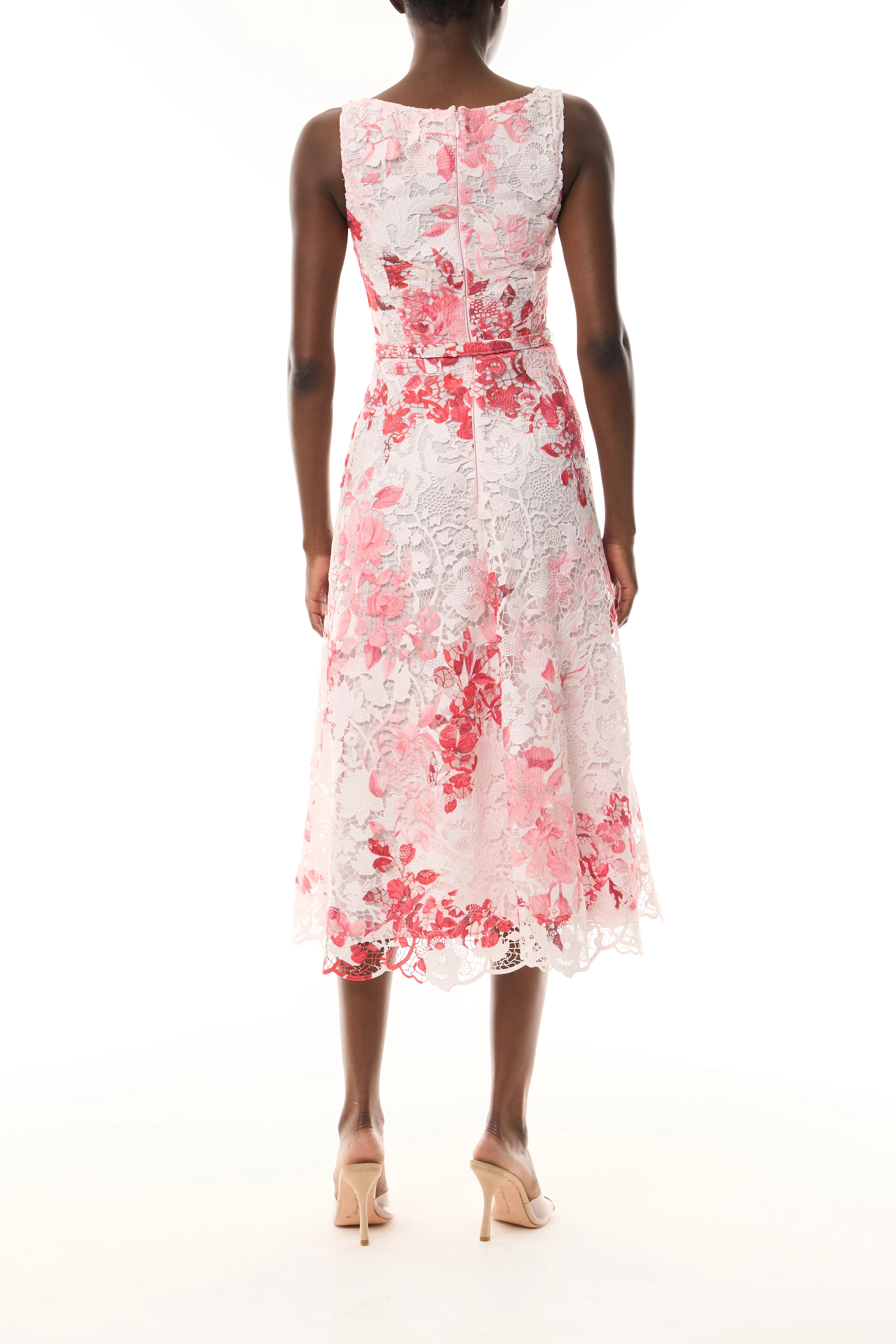 Rose Printed Lace Midi Dress - Image 6