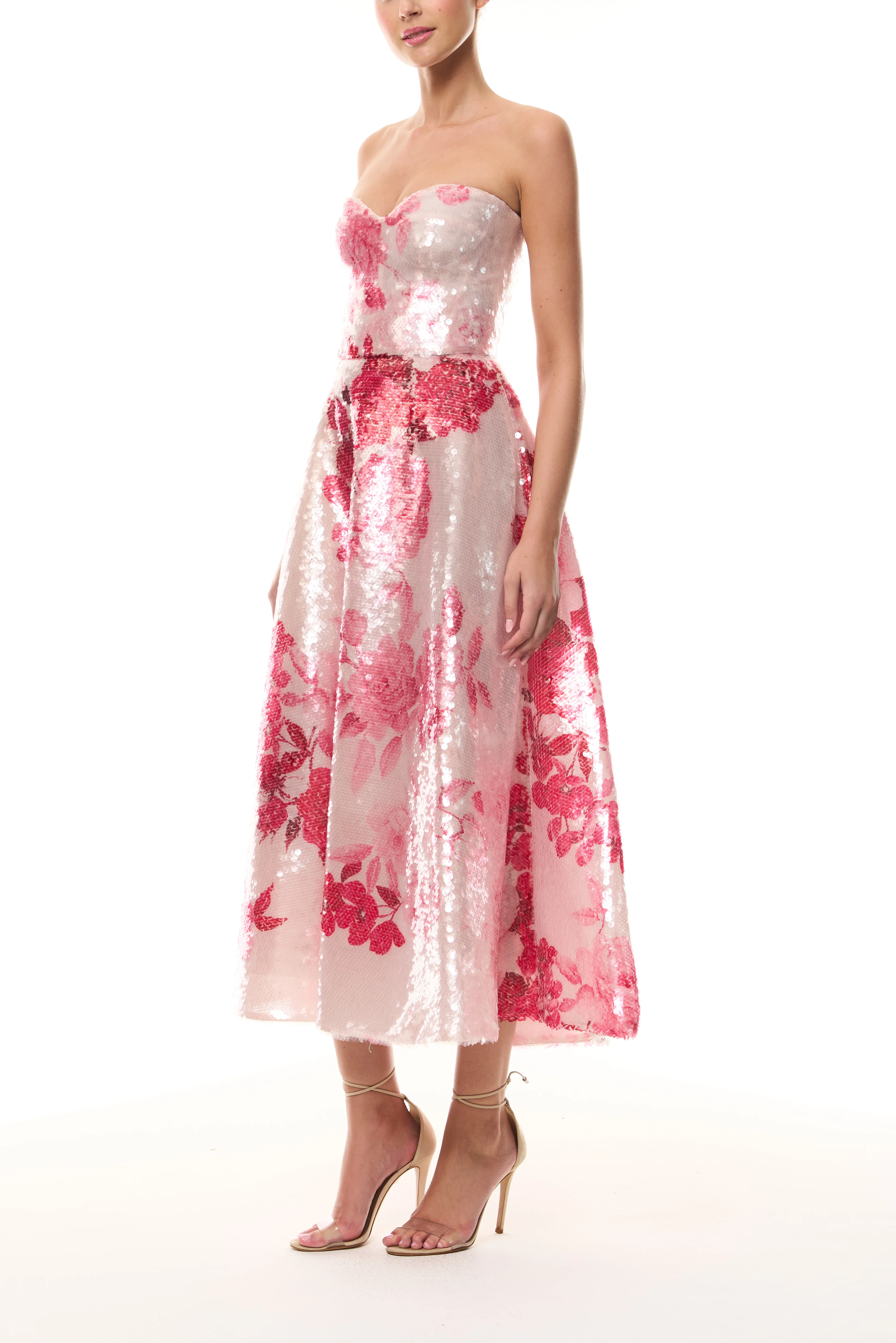 Rose Sequin Sweetheart Dress - Image 3