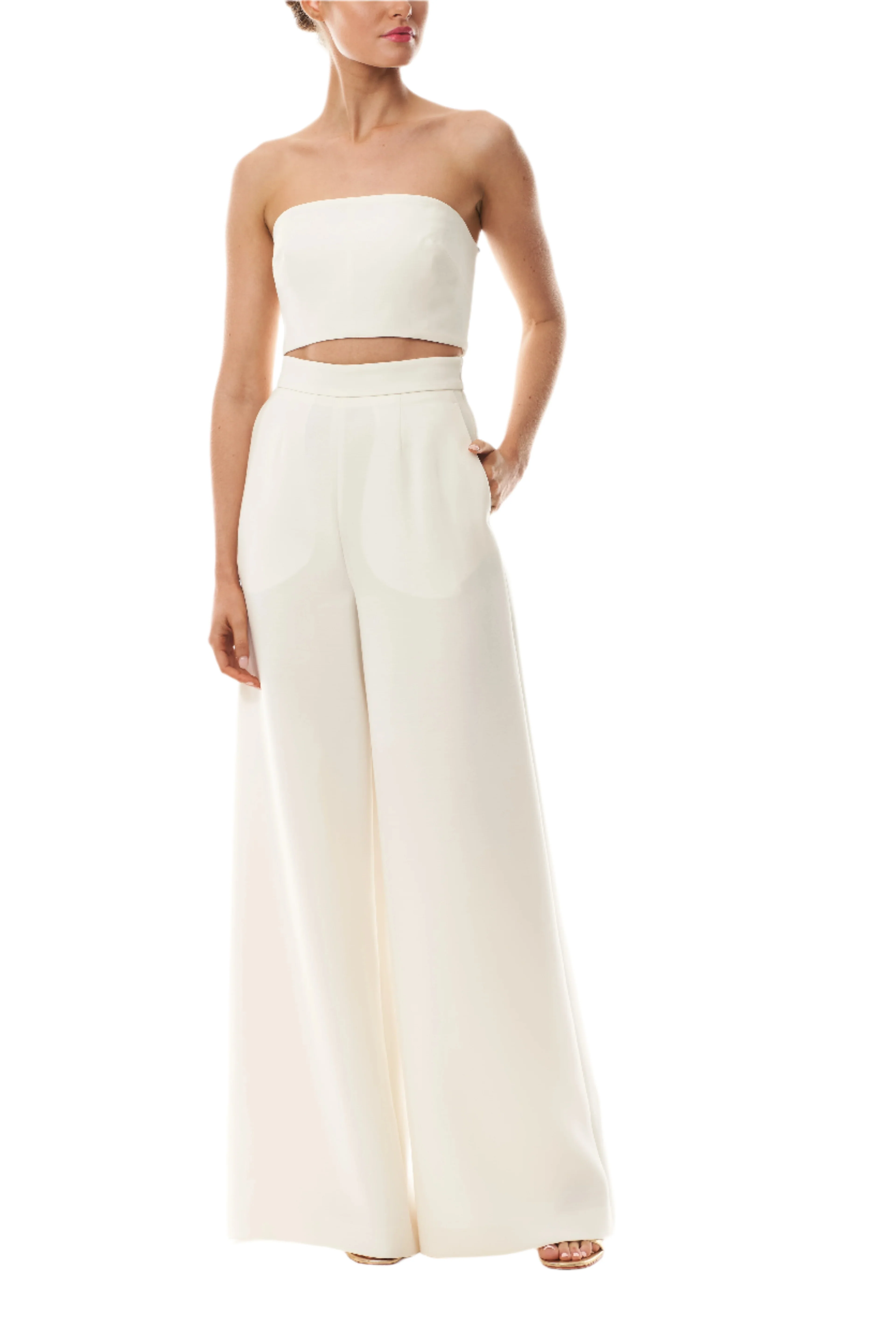 Silk White Palazzo Trouser - Image 2