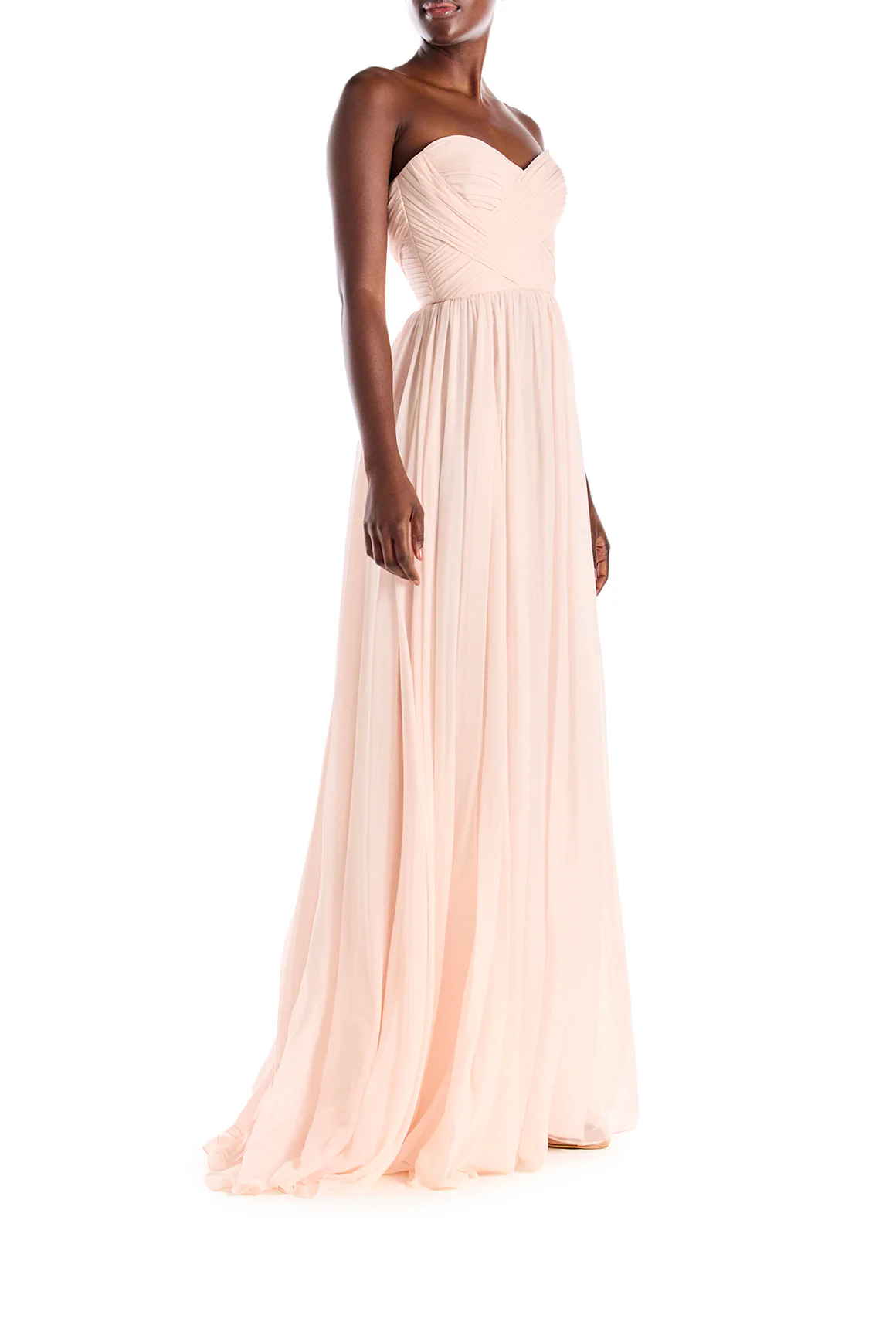 Strapless Draped Chiffon Gown - Image 2