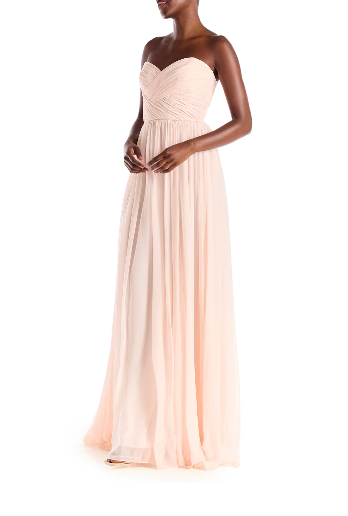 Strapless Draped Chiffon Gown - Image 3