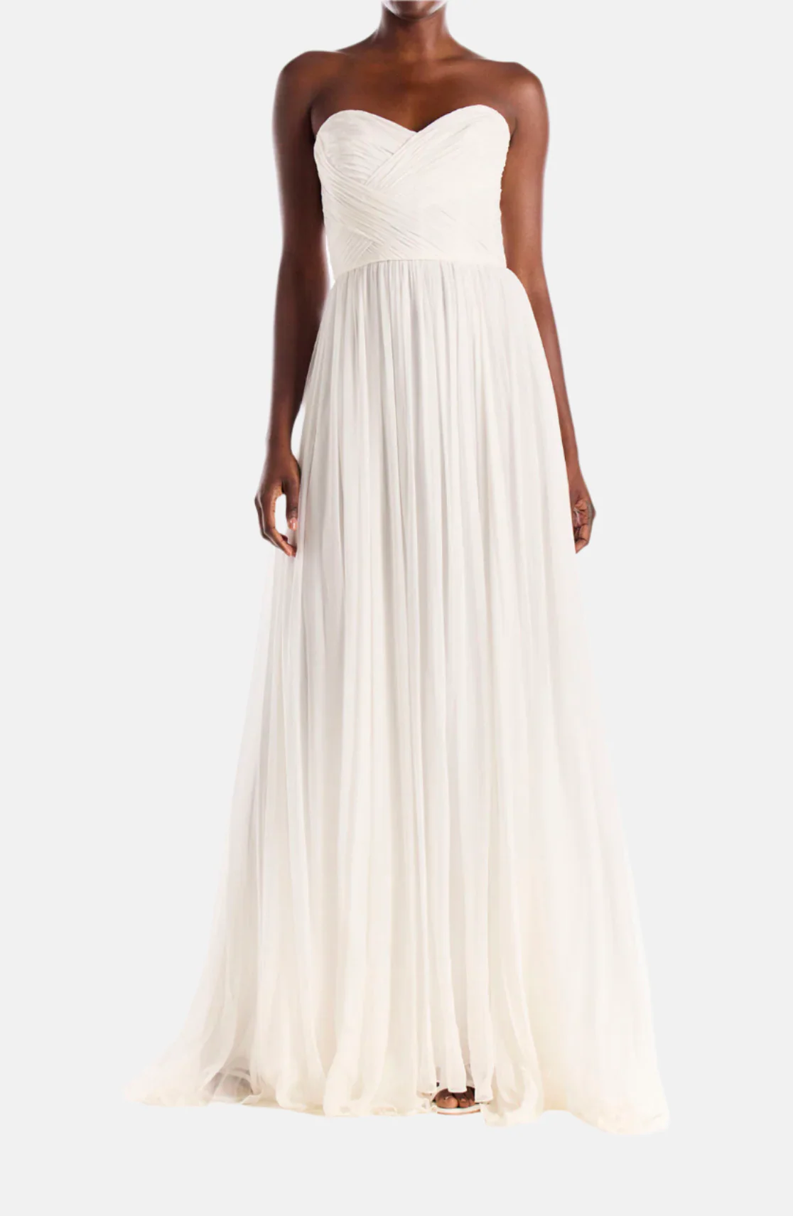 Strapless Draped Chiffon Gown