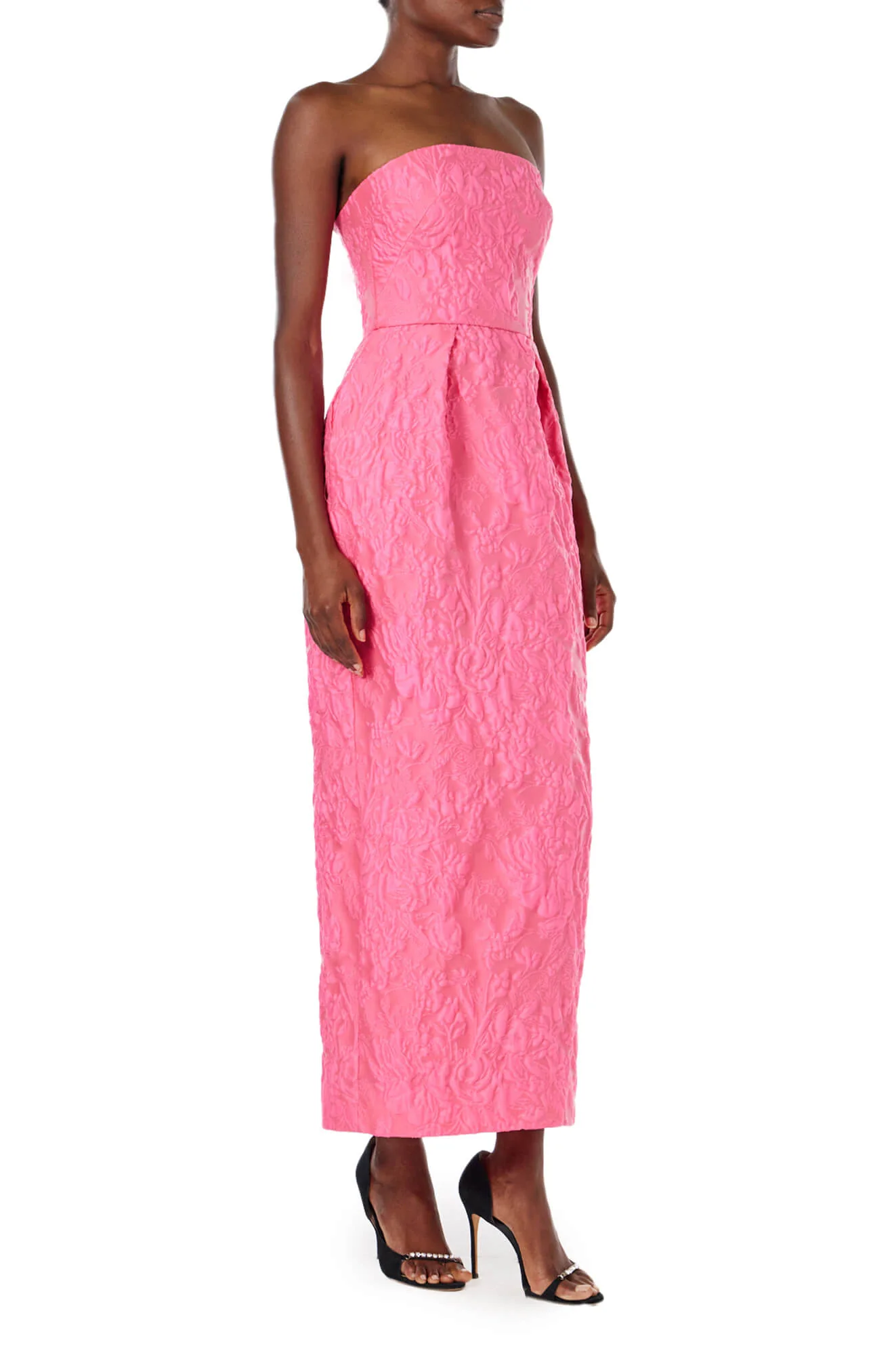 Strapless Jacquard Tea Length Gown - Image 4
