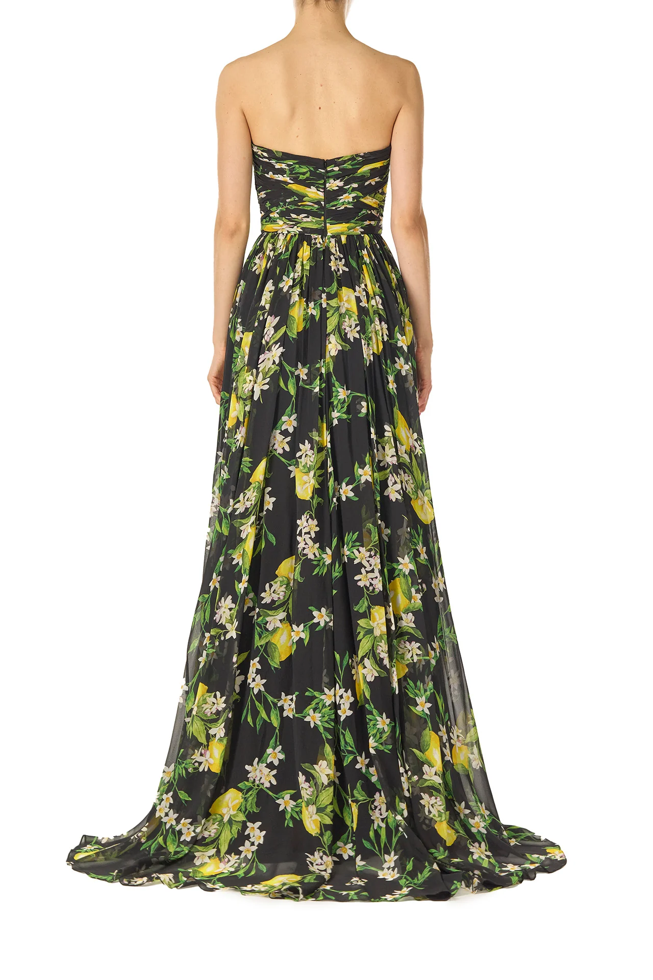 Strapless Lemon Floral Gown - Image 7