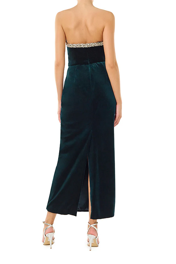 Strapless Velvet Column Dress - Image 4