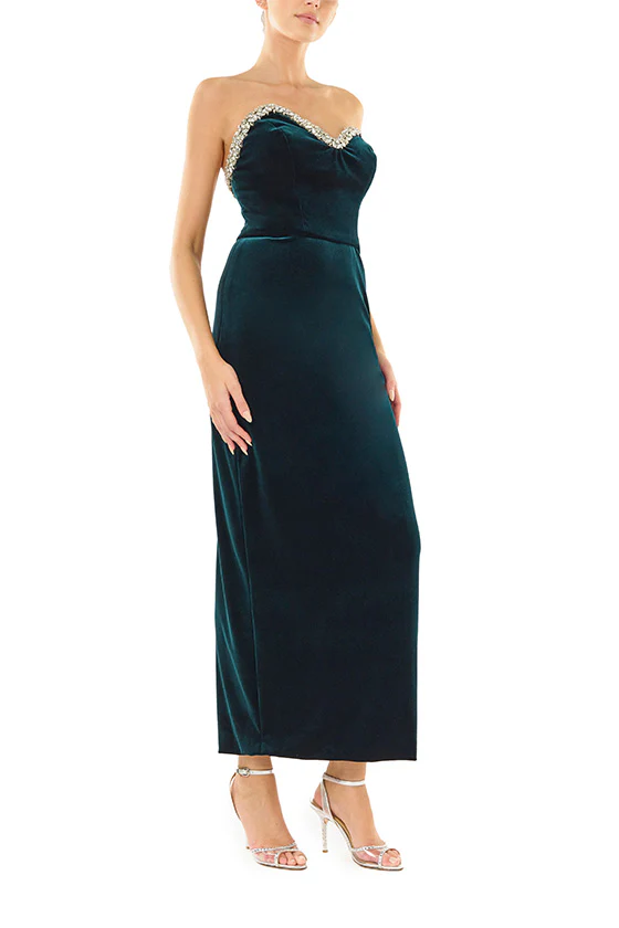 Strapless Velvet Column Dress - Image 6